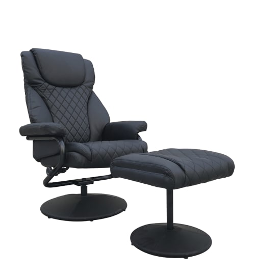 Canapés et fauteuils Fauteuils | Fauteuil inclinable avec repose pieds en fer noir - OW22483