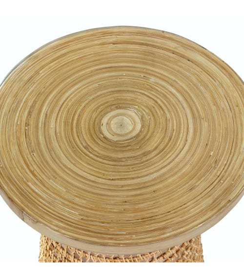 Muebles Mesas auxiliares | Mesa auxiliar con tabla de bambú pata ratán - JK33629