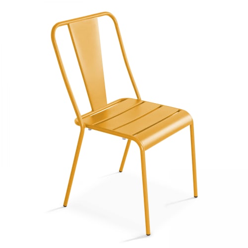 Jardin Chaises de jardin | Chaise de jardin bistrot en métal jaune - FW50947