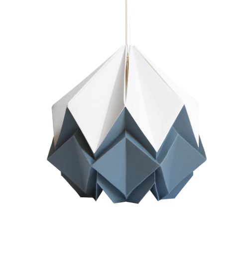 Incompetencia Asco cordura Pantalla de lámpara de origami en papel blanca y gris - Tamaño S HANAHI |  Maisons du Monde