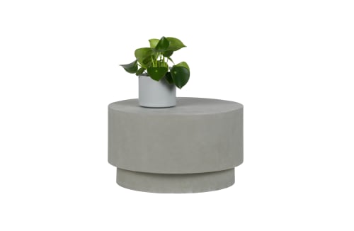 Meubles Tables basses | Table basse de jardin en fibre d'argile D60cm gris clair - RT59710