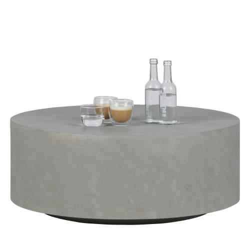 Meubles Tables basses | Table basse de jardin en fibre d'argile D80cm gris clair - ZW07945