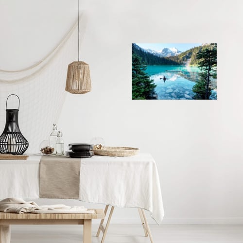 Déco Toiles et tableaux | Tableau sur toile lac turquoise 45x65cm - VE42983