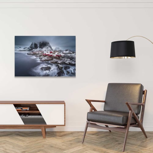 Déco Toiles et tableaux | Tableau hiver magique aux Lofoten toile imprimée 120x80cm - UF07462