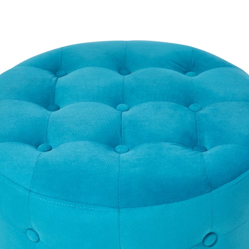Beliani Pouf Poggiapiedi Ottomano in Tessuto Grigio Stile Chesterfield Tampa 