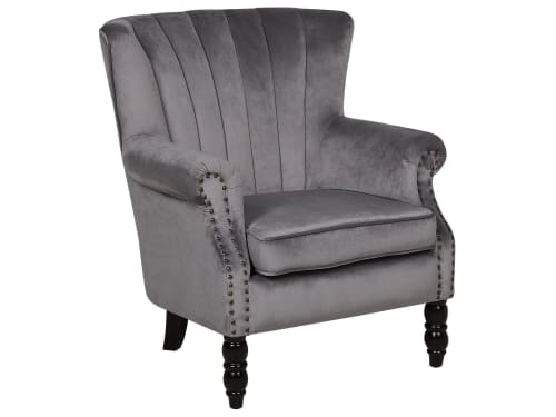 Canapés et fauteuils Fauteuils | Fauteuil en velours gris - BT58557