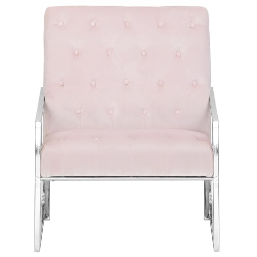 Canapés et fauteuils Fauteuils | Fauteuil en velours rose pâle - KQ79644