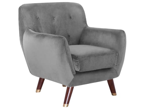 Canapés et fauteuils Fauteuils | Fauteuil en velours gris foncé - FP10920