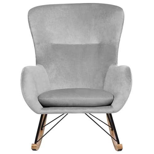 Canapés et fauteuils Fauteuils | Chaise à bascule en velours gris clair - DC66884