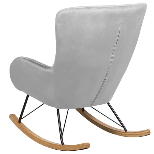Canapés et fauteuils Fauteuils | Chaise à bascule en velours gris clair - DC66884