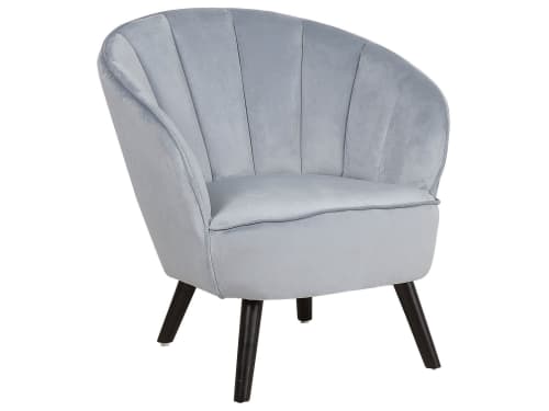 Canapés et fauteuils Fauteuils | Fauteuil en velours gris clair - BP98409