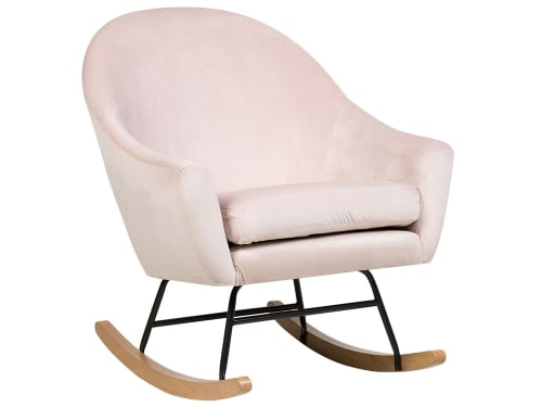 Canapés et fauteuils Fauteuils | Fauteuil à bascule en velours rose - OF89753