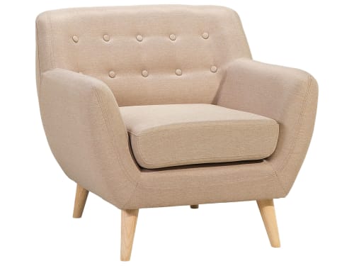 Canapés et fauteuils Fauteuils | Fauteuil en tissu tapissé beige - ED44399