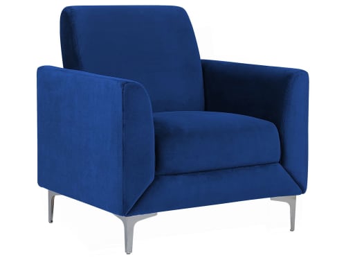 Canapés et fauteuils Fauteuils | Fauteuil en velours bleu marine - XY93581
