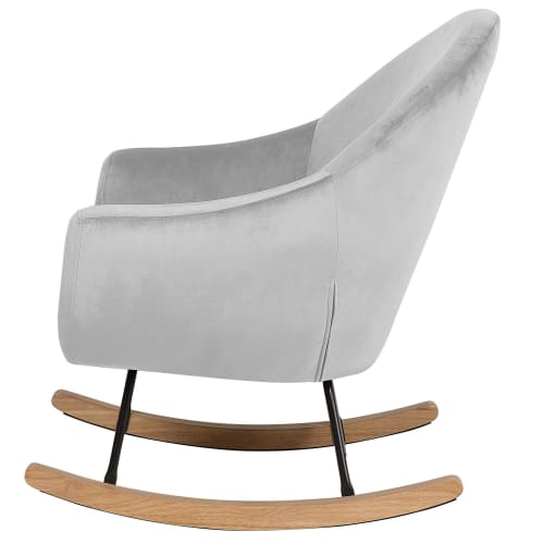 Canapés et fauteuils Fauteuils | Fauteuil à bascule en velours gris clair - BC41071