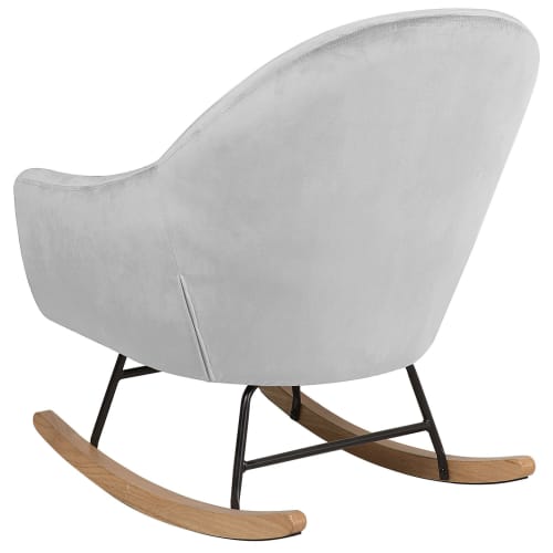 Canapés et fauteuils Fauteuils | Fauteuil à bascule en velours gris clair - BC41071