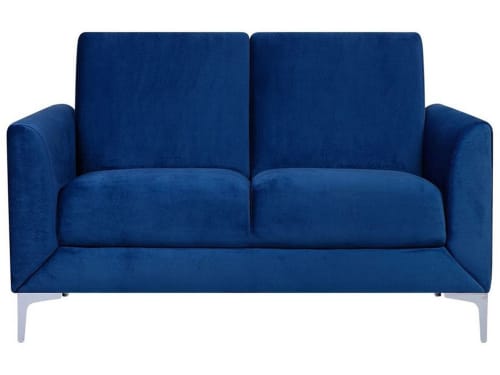 Canapés et fauteuils Canapés droits | Canapé 2 places en velours bleu marine - MY13294