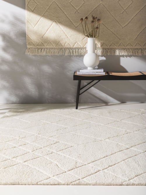 Tappeto di lana ivory 120x170 MAROC