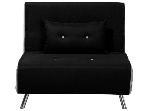 Canapés et fauteuils Clic-clac | Banquette convertible 1 place en tissu noir - NA47726