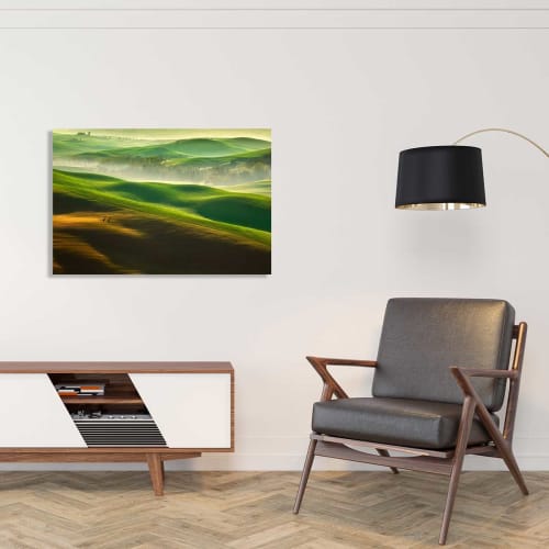 Déco Toiles et tableaux | Tableau nature collines brumeuses toile imprimée 100x60cm - OS71042