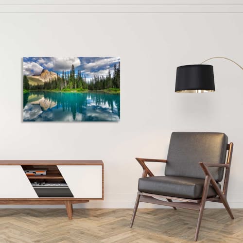 Déco Toiles et tableaux | Tableau lac bleu émeraude toile imprimée 50x30cm - GX06901