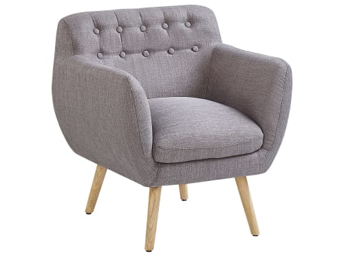 Canapés et fauteuils Fauteuils | Fauteuil de salon en tissu gris clair - RU30782
