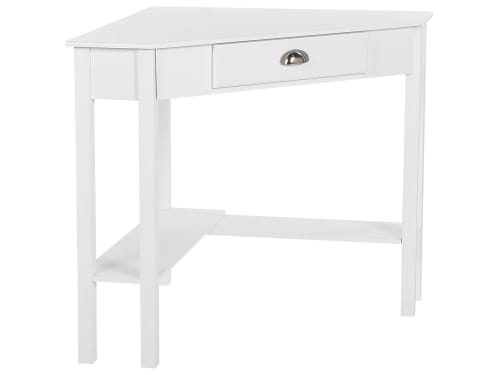 Meubles Bureaux et meubles secrétaires | Bureau angle blanc 80 x 70 cm avec tiroir - TI72038