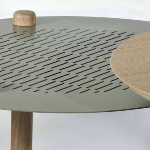 Meubles Tables basses | Table basse chêne et métal terracotta - LZ60894