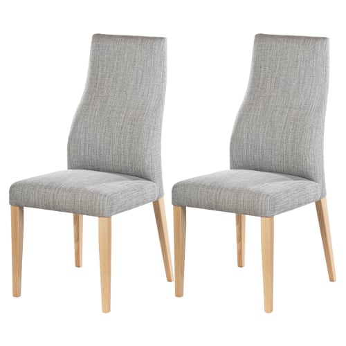 Meubles Chaises | Lot de 2 chaises salle à manger gris clair - MI64069