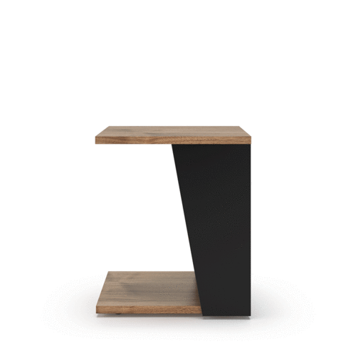Muebles Mesas auxiliares | Mesa de centro chapa de madera nogal y negro lacado - DW90091