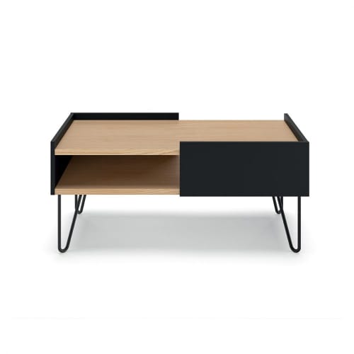 Meubles Tables basses | Table basse  placage chêne clair et noir - TP02065