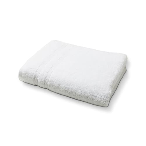 Serviette de bain uni en Coton Blanc 50x90 cm | Maisons du Monde