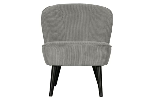 Canapés et fauteuils Fauteuils | Fauteuil moderne en tissu côtelé gris - SG85533
