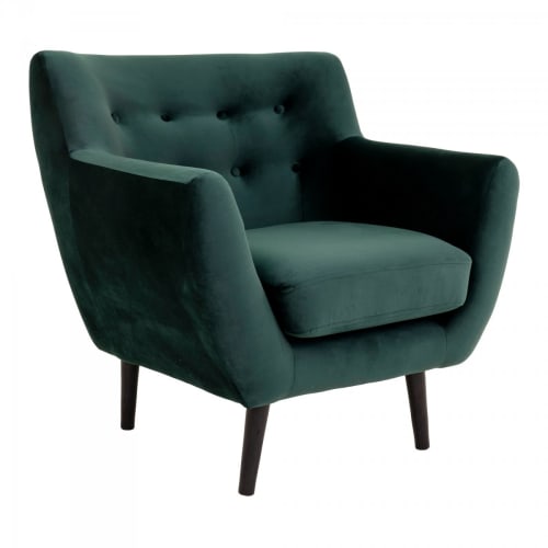 Canapés et fauteuils Fauteuils | Fauteuil moderne en velours vert foncé - IV07425