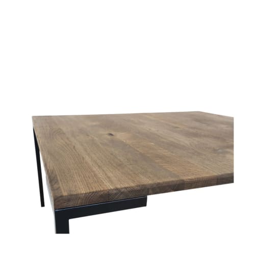 Meubles Tables basses | Table basse carrée en bois et métal 90x90cm marron - JT98939