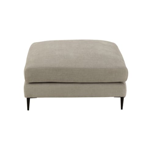 Canapés et fauteuils Poufs | Grand pouf carré en tissu gris - NL56960