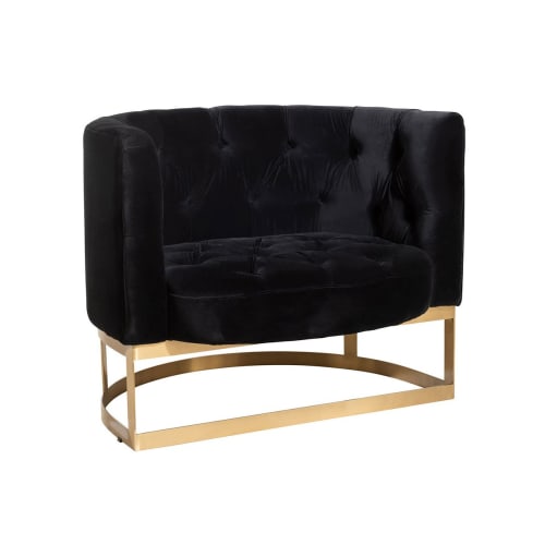 Canapés et fauteuils Fauteuils | Fauteuil art déco en velours noir - UX77857