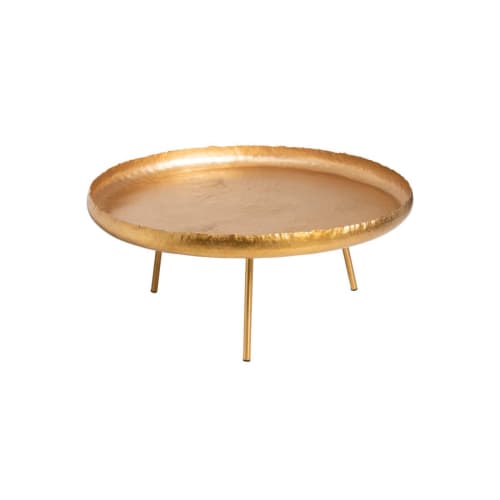 Meubles Tables basses | Table basse ronde art déco métal doré - YX07191