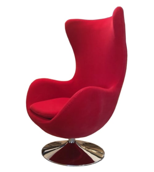 Canapés et fauteuils Fauteuils | Fauteuil design en velours rouge - PJ77984