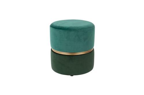 Canapés et fauteuils Poufs | Pouf en velours bleu canard  et  vert forêt - TP85970