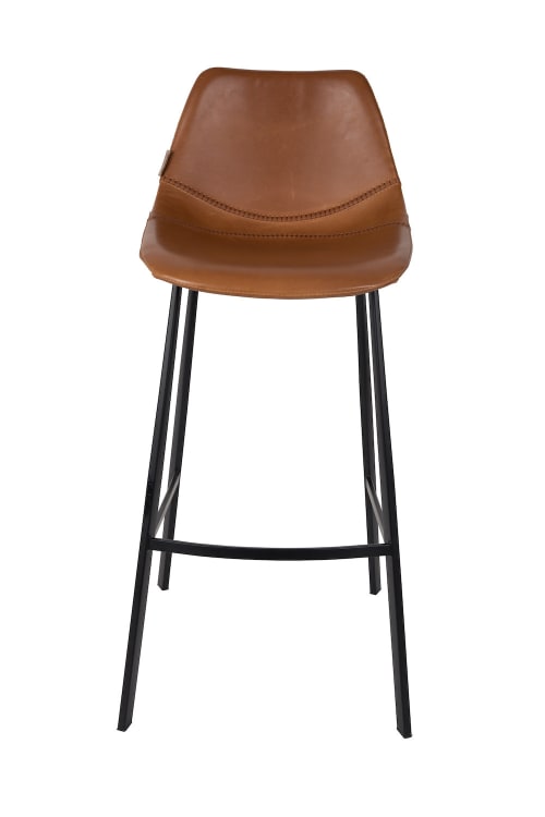 Meubles Chaises et tabourets de bar | Chaise de bar aspect cuir marron - UM14911