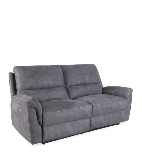 Sofá reclinable de 2 plazas de tela gris L 208 cm | Maisons du Monde