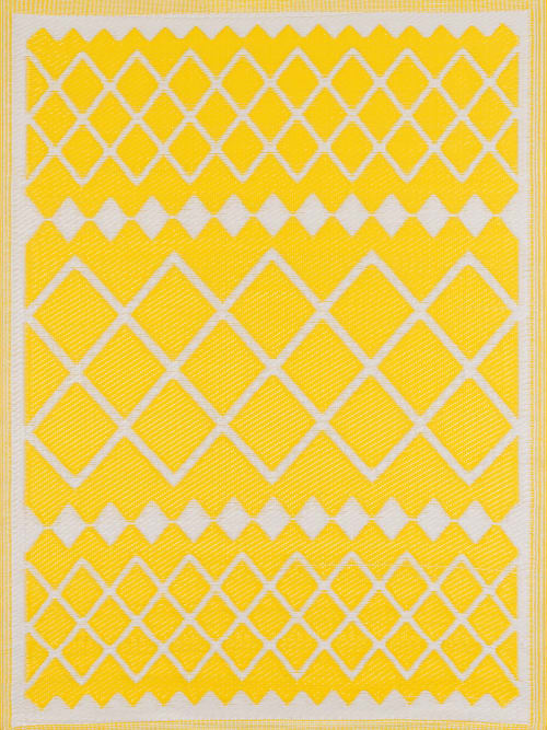 Jardin Tapis extérieur | Tapis extérieur motif géométrique jaune 150x220 - FR00620