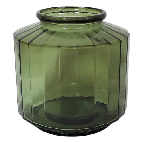 Déco Vases | Vase façon bonbonnière facetté vert - FQ26738