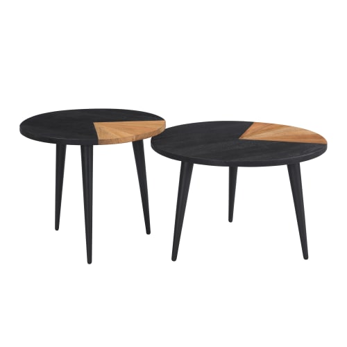 Meubles Tables basses | Set de 2 tables basses rondes en bois d'acacia - HB79383