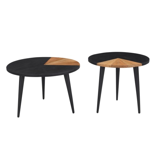 Meubles Tables basses | Set de 2 tables basses rondes en bois d'acacia - HB79383