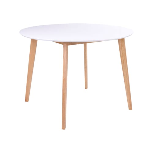 Meubles Tables à manger | Table à manger ronde 105cm style scandinave naturel - MP70850