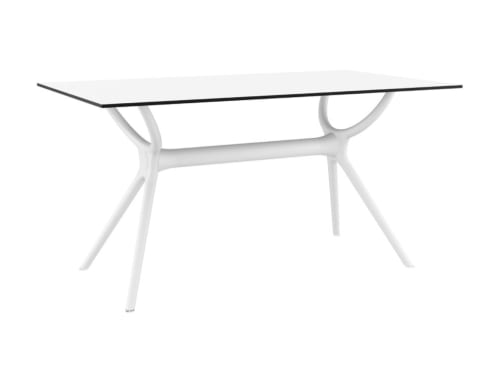 Jardin Tables de jardin | Table à manger blanche intérieur/extérieur 140 cm - AR59963