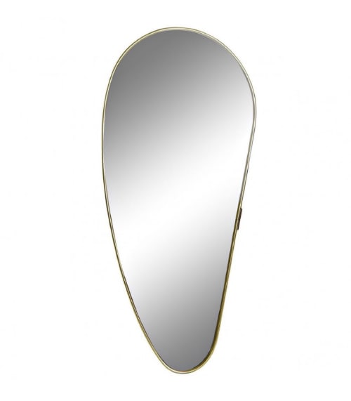Miroir goutte en métal doré H40cm | Maisons du Monde
