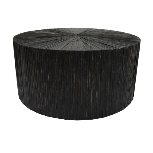 Meubles Tables basses | Table basse en bois et feuilles de cocotier - IQ44707